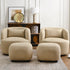 Ashlie Linen Swivel Barrel Chair - Wheat Modern Swivel Chair | Swivel Accent Chairs | Kinwell Furniture | Swivel Armchairs